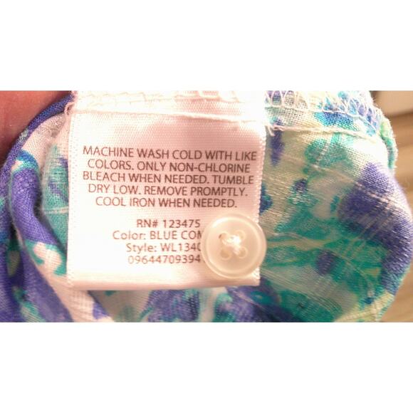 White Stag Long Sleeve, Roll-up, Button-down Floral Blouse Women's XXL 20 - Picture 7 of 7